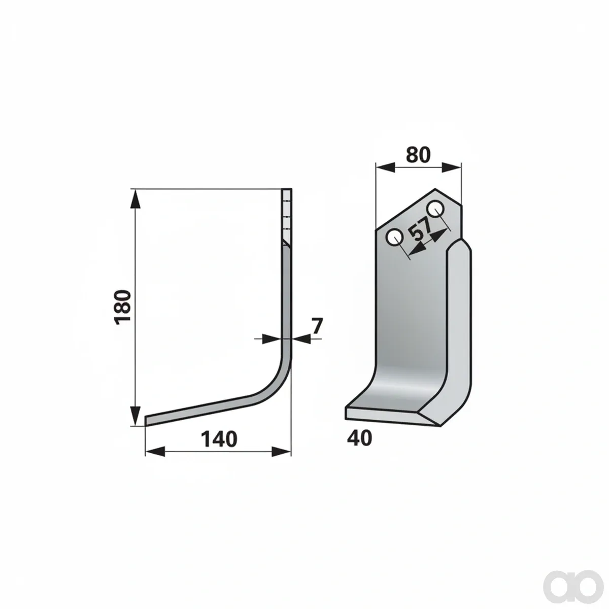 Prillinger - 00271203 - Winkelmesser Stangen 80X7 L = 18
