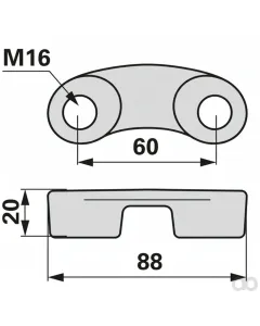Prillinger - 00280449 - Doppelmutterplatte M16