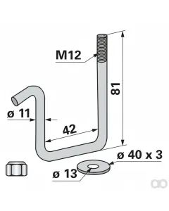 Prillinger - 00310422 - Zinkenhalter Fuer Rahmen 40X40