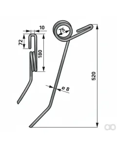 Prillinger - 00310532 - Saatstriegelzinken Rechts Anstelle