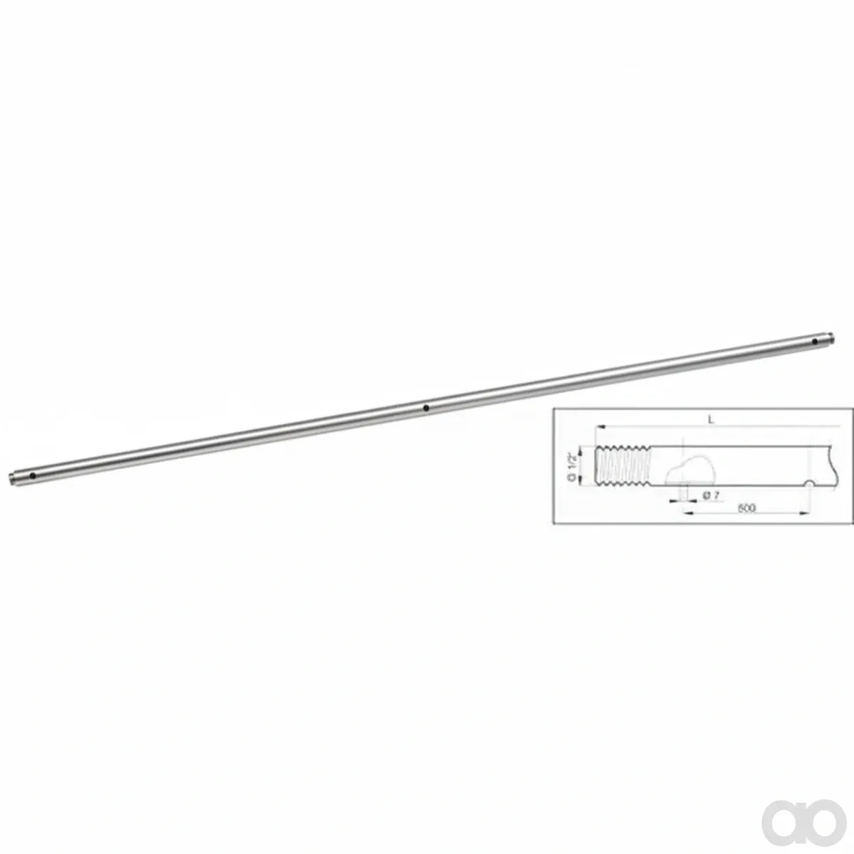 Prillinger - 00343505 - Niro-Rohr Vorgebohrt 1/2 Zoll
