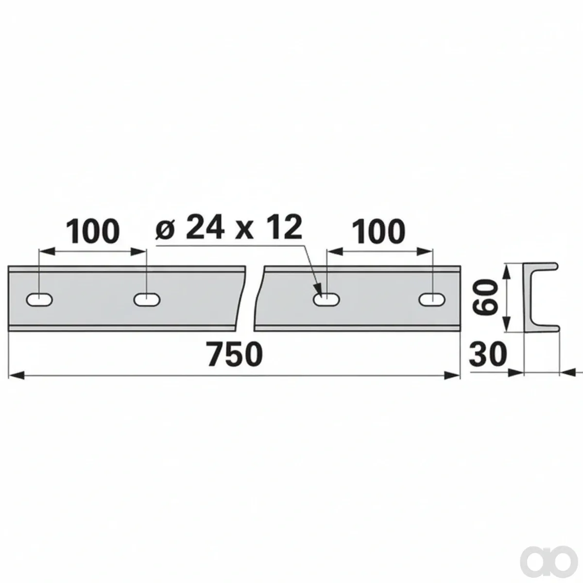 Prillinger - 00364350 - Kratzbodenleiste 60x30 750 Mm