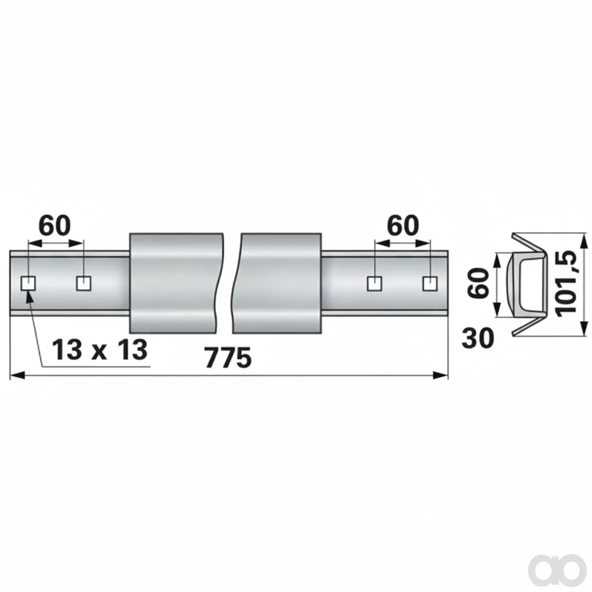Prillinger - 00364352 - Kratzbodenleiste 60x30 775 Mm