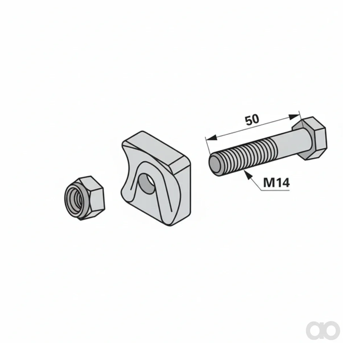 Prillinger - 00404213 - Zinkenhalter Komplett M14X50 Anstelle
