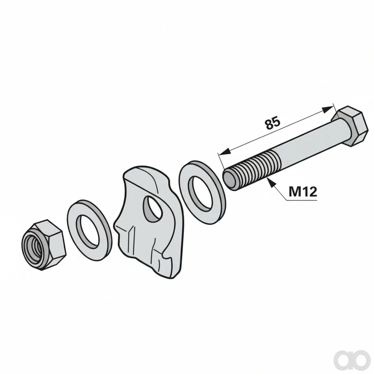 Prillinger - 00404236 - Zinkenhalter Kpl. M12X85 Anstelle