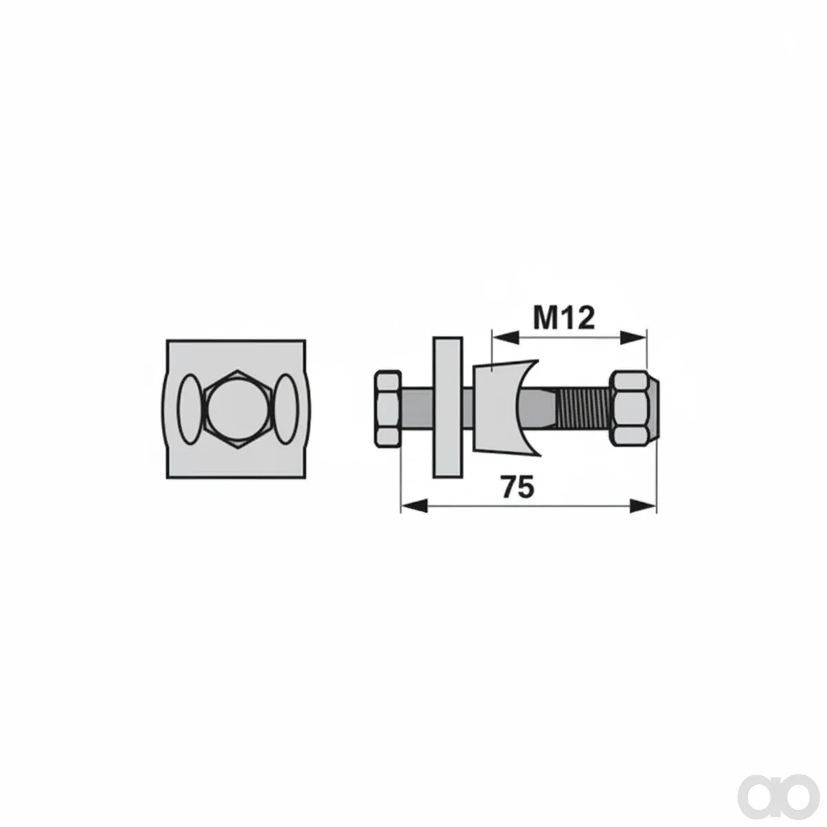Prillinger - 00404255 - Zinkenhalter Komplett M12X75 Anstelle