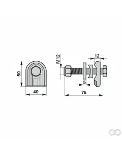 Prillinger - 00404259 - Zinkenhalter Kpl. M12X75 Anstelle