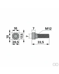 Prillinger - 00411807 - Klingenschraube M12X35,5 Anstelle