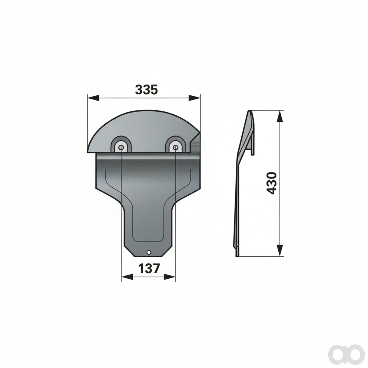Prillinger - 00412110 - Gleitkufe Stangen Aussen, Anstelle