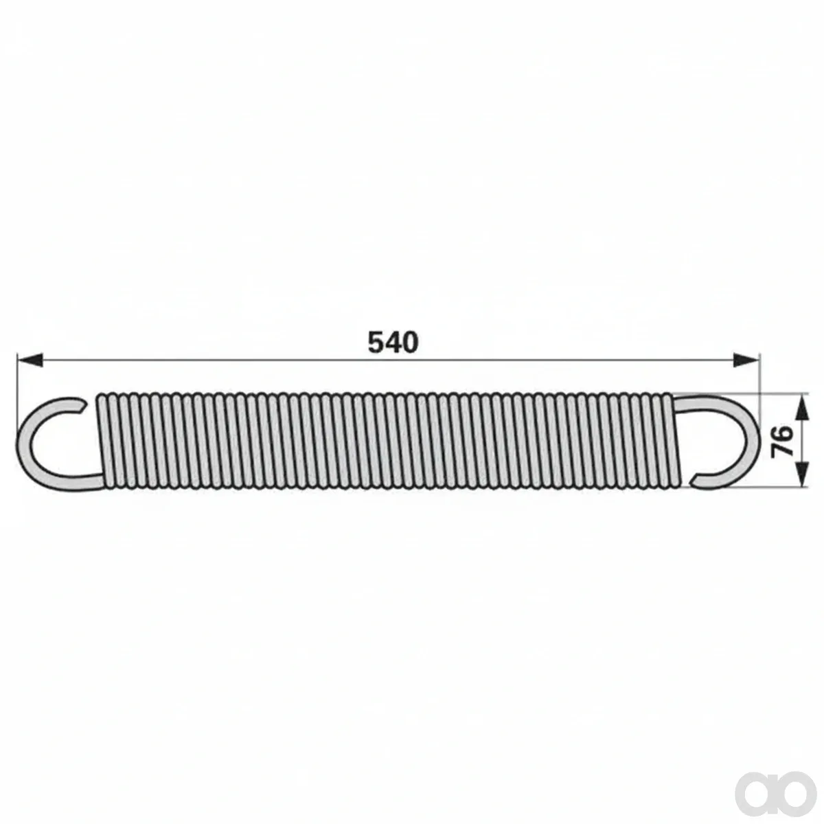 Prillinger - 00413476 - Feder Aussendurchmesser 76 mm, Laenge 540, Anstelle von BCS