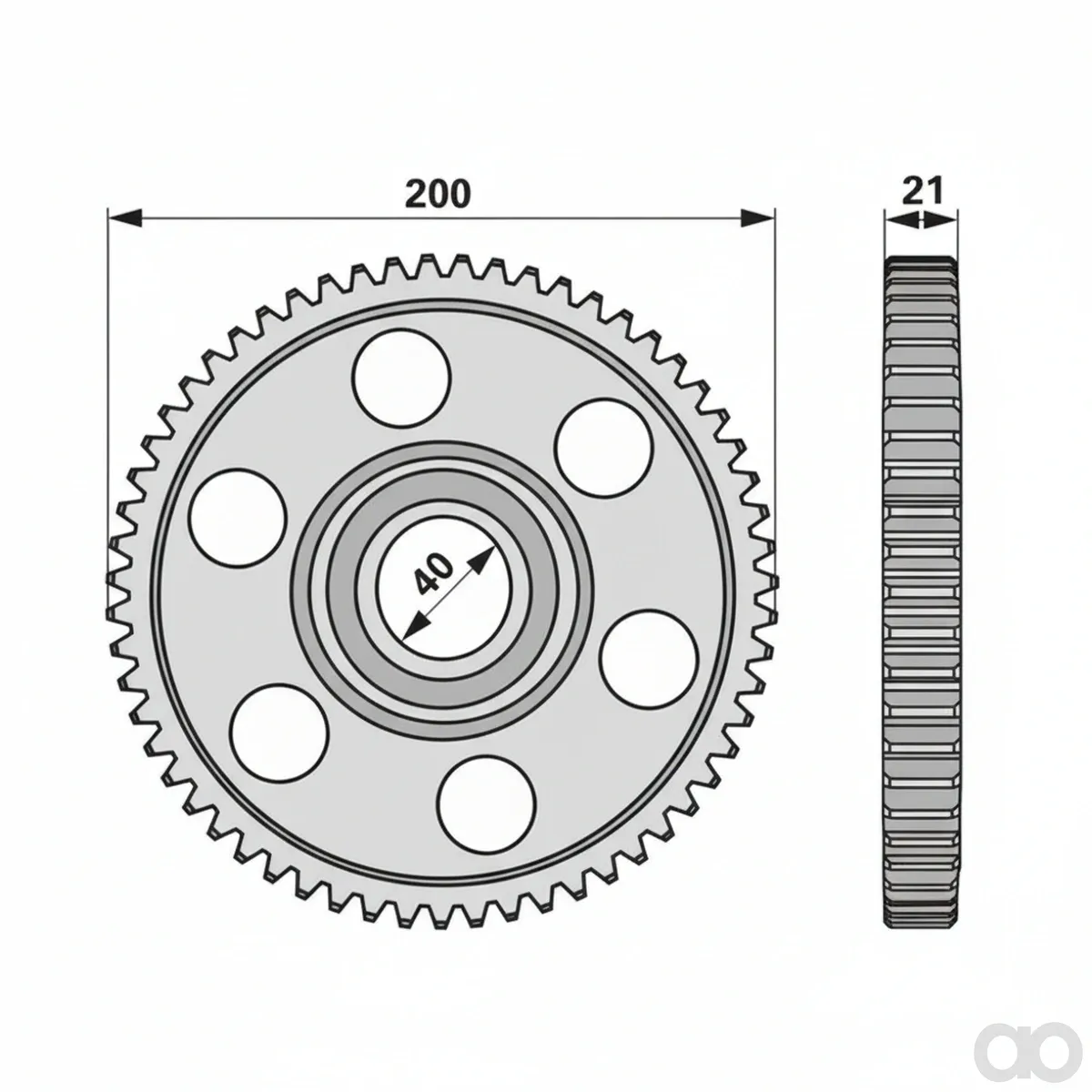 Prillinger - 00413637 - Stirnrad 59 Zaehne, Anstelle Von