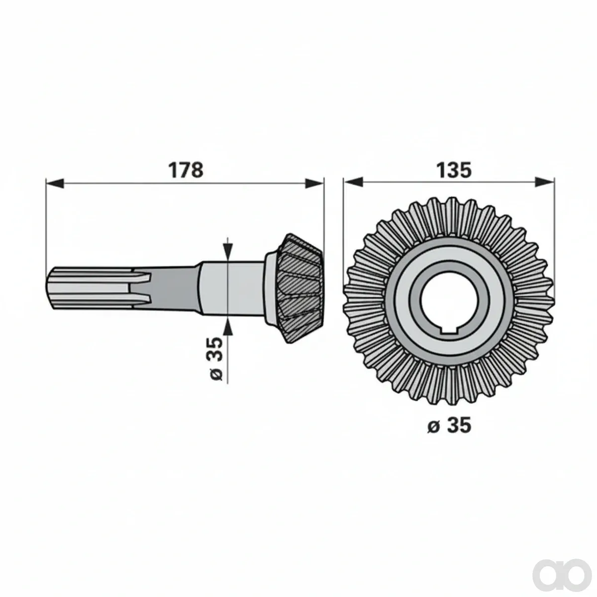 Prillinger - 00413712 - Kegelradsatz 33/16 Zaehne, Original