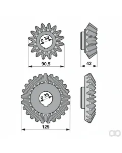 Prillinger - 00416403 - Kegelradsatz 16/25 Zaehne, Kron