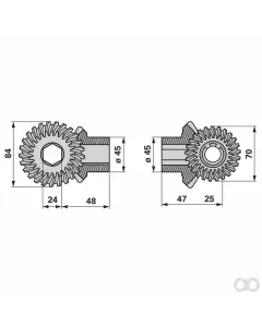 Prillinger - 00417117 - Kegelradsatz Flanschlagerrohr