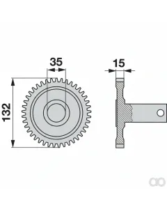 Prillinger - 00417120 - Zahnrad Z41 mit Achse, Fella 1
