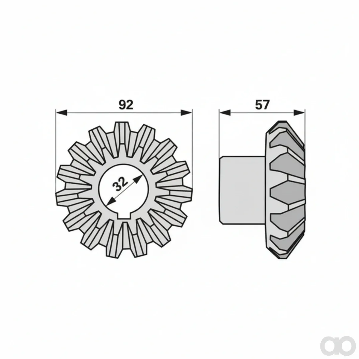 Prillinger - 00453544 - Kegelrad 15 Zaehne, Anstelle Vo