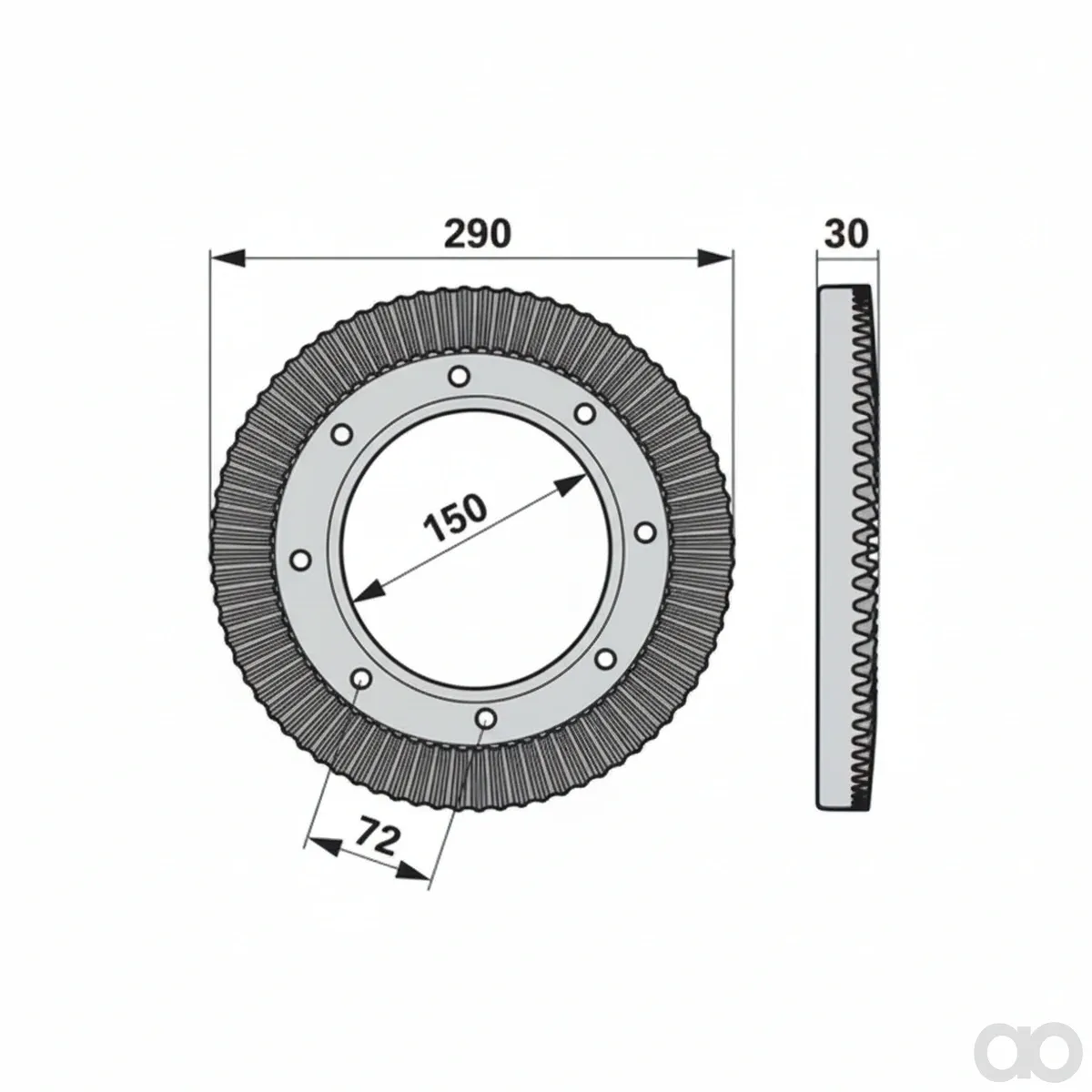 Prillinger - 00453566 - Tellerrad 80 Zaehne, Anstelle V