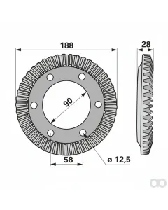 Prillinger - 00453592 - Tellerrad 45 Zaehne, Poettinger