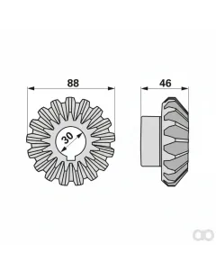 Prillinger - 00453593 - Kegelrad 17 Zaehne, Poettinger 2