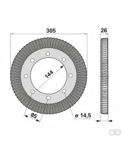Prillinger - 00453595 - Tellerrad 80 Zaehne, Poettinger