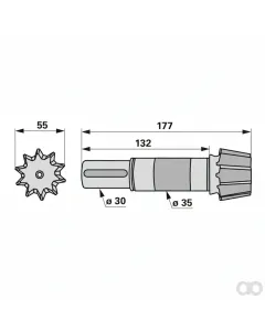 Prillinger - 00453596 - Ritzelwelle 10 Zaehne, Poettinger