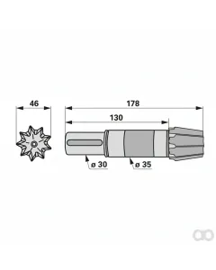 Prillinger - 00453597 - Ritzelwelle 9 Zaehne, Poettinger