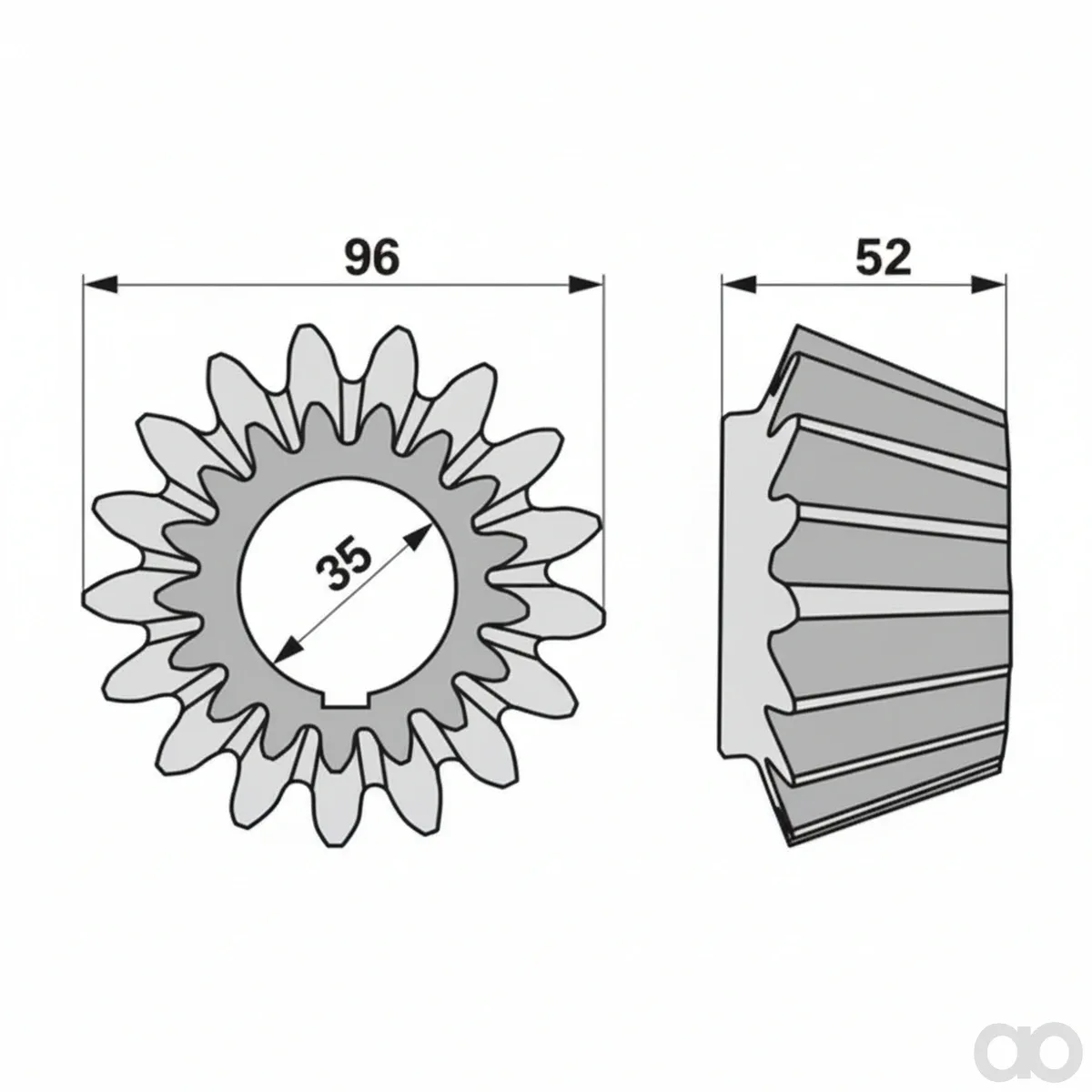 Prillinger - 00453605 - Kegelrad 17 Zaehne, Anstelle Von