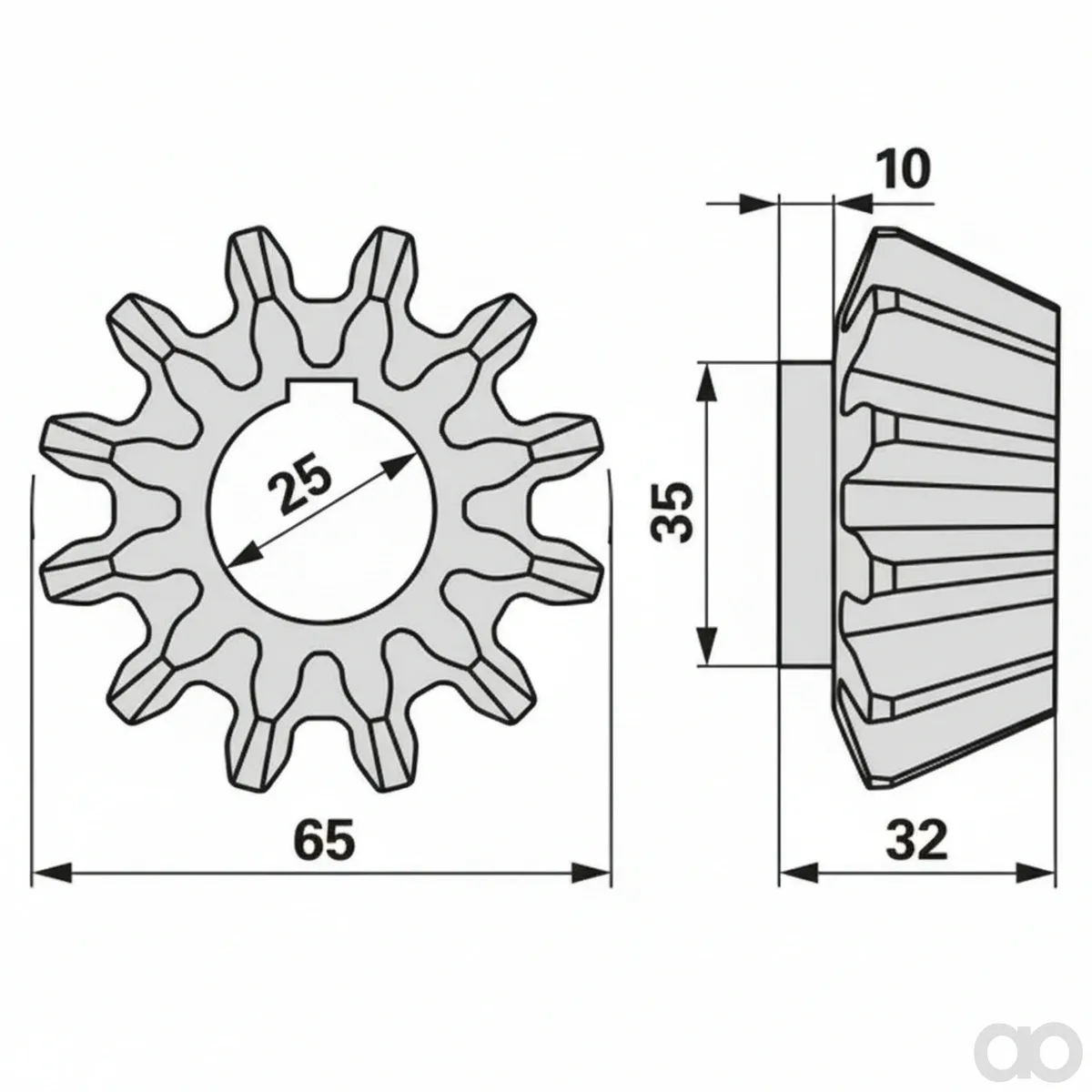 Prillinger - 00459152 - Kegelrad Z=12, Anstelle Von Fella