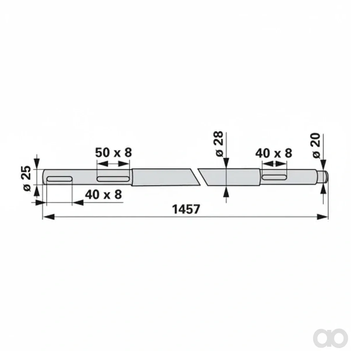 Prillinger - 00478010 - Zentralwelle Laenge 1458 Mm Anstelle Von Poettinger