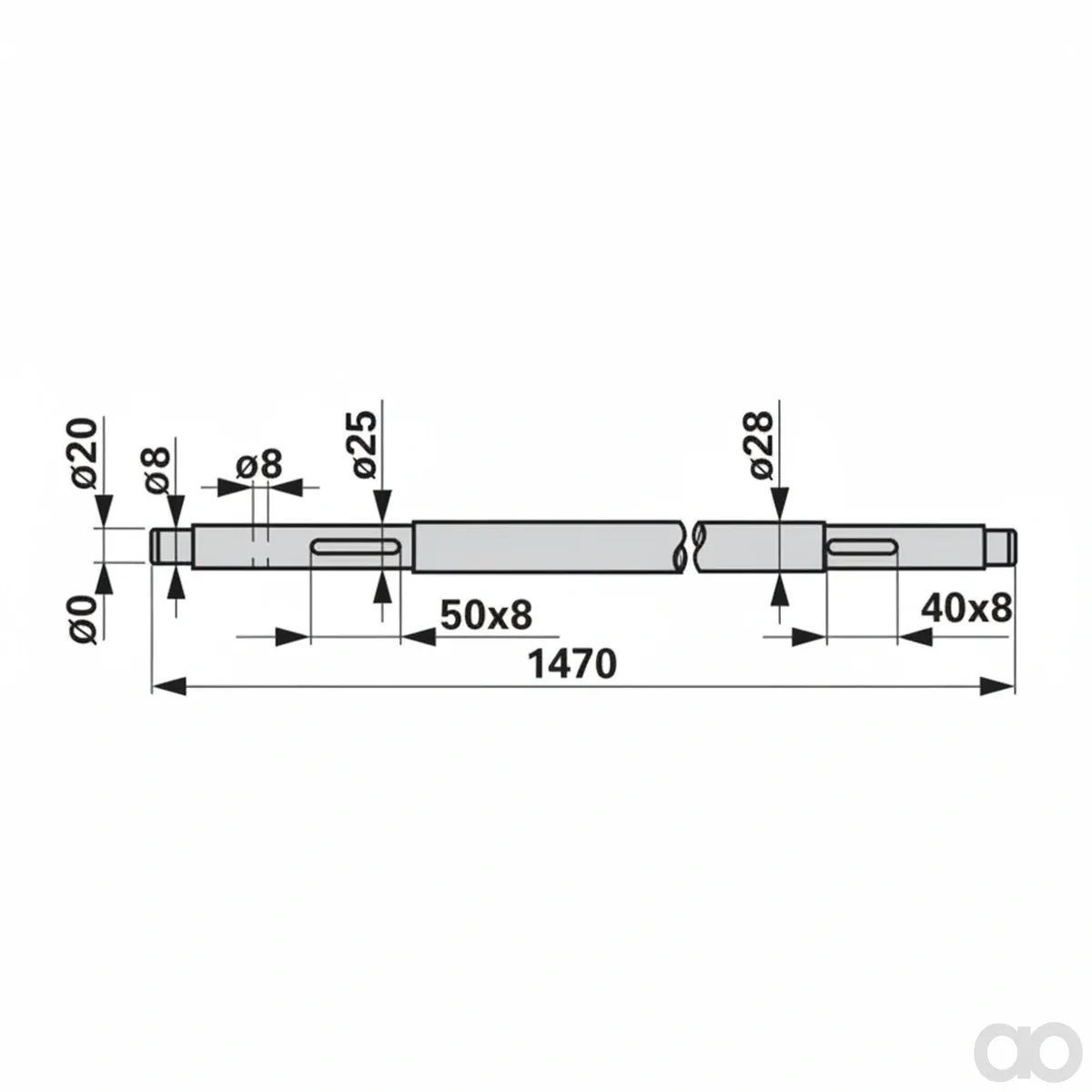 Prillinger - 00478110 - Zentralwelle 1470 Mm Anstelle Von Poettinger