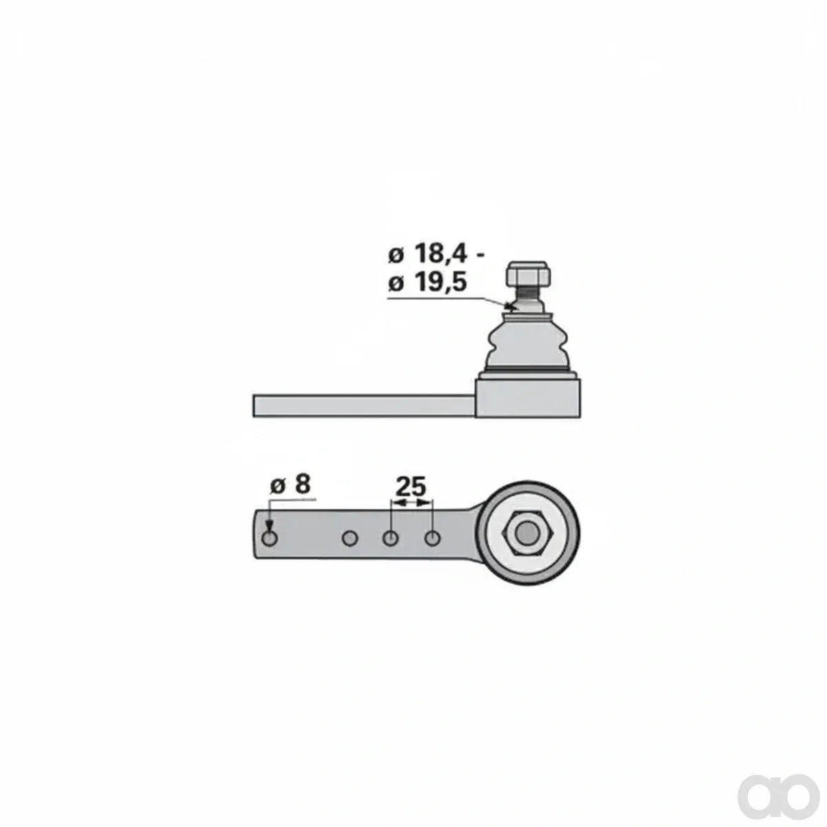 Prillinger - 00516325 - Kugelkopf Kurbel Claas Schumacher