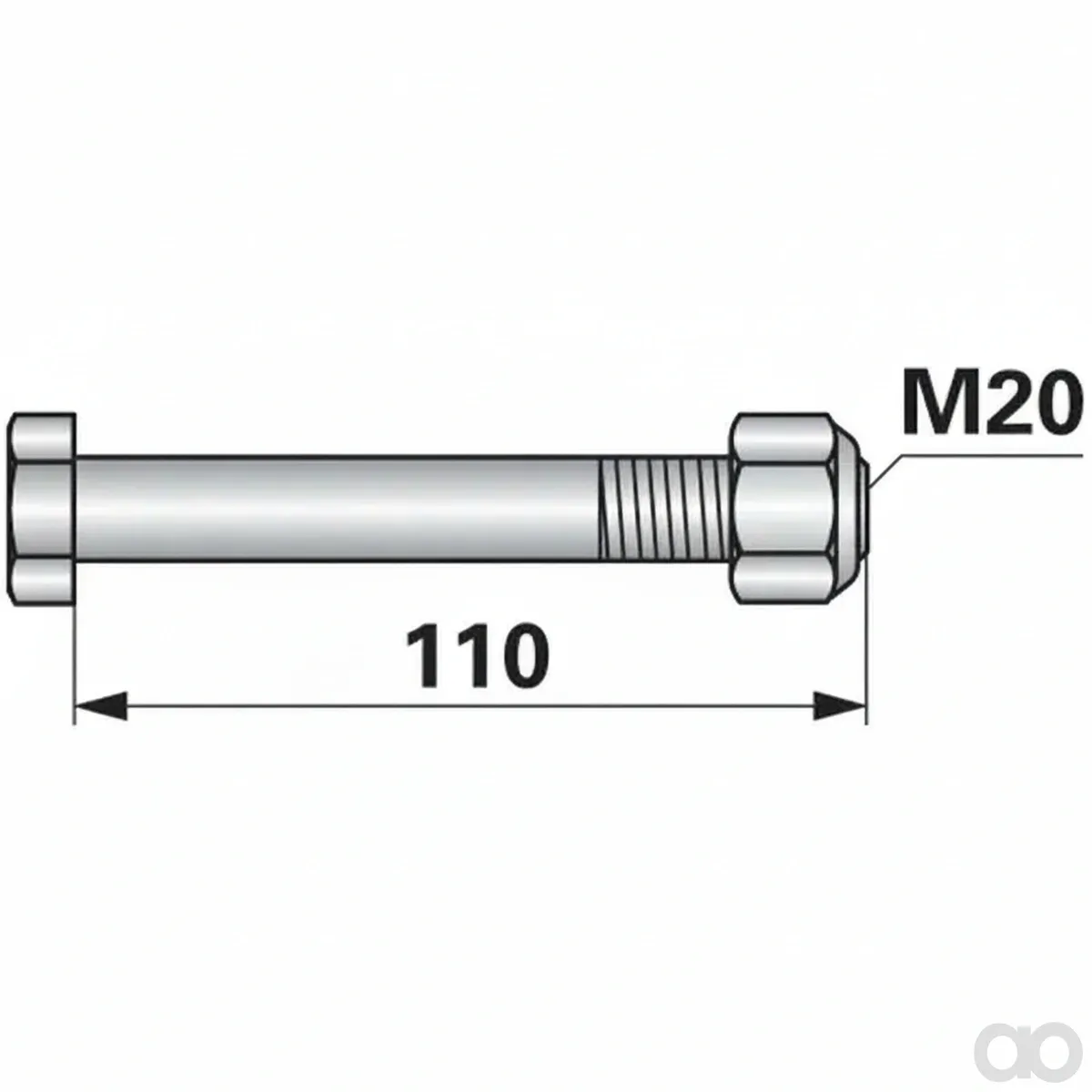 Prillinger - 00530031 - Sechskantschraube M20X2,5X110Mm