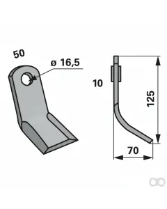 Prillinger - 00530433 - Y - Messer 50X10 L=125 Lo 16,5