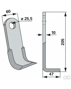Prillinger - 00530528 - Y - Messer 60X10 L=205 Lo 25,5