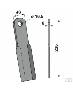 Prillinger - 00530562 - Schlegelmesser 40X8 L=235 Lo 1