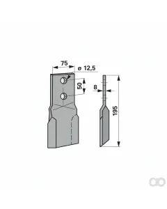 Prillinger - 00530584 - Schlegelmesser 75X8 L=195 Lo 1