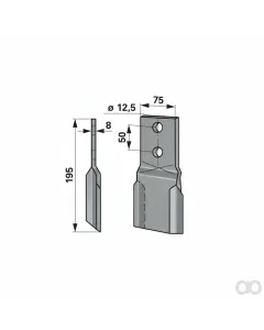 Prillinger - 00530585 - Schlegelmesser 75X8 L=195 Lo 1