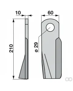 Prillinger - 00530659 - Schlegelmesser Stangen 60x10 L=2