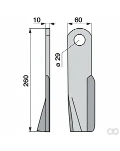 Prillinger - 00530661 - Schlegelmesser Stangen 60x10 L=2