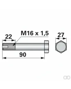 Prillinger - 00530688 - Sechskantschraube M16x1,5x90mm