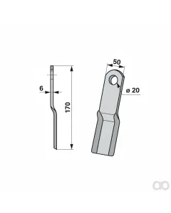 Prillinger - 00530690 - Schlegelmesser 50x6 L=170 Lo 2