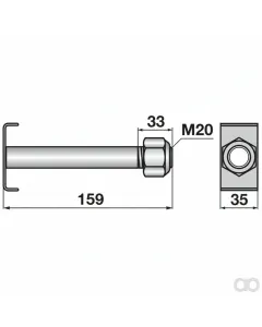 Prillinger - 00530756 - Messerschraube M20x2,5x160mm M
