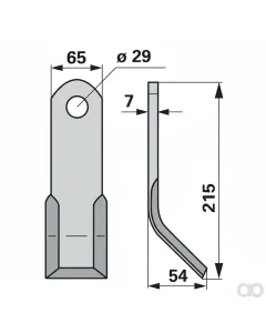 Prillinger - 00530760 - Y-Messer 65x7 L=215 Lo 29