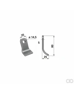 Prillinger - 00530836 - Y-Messer 35x5 L=80 Lo 14,5