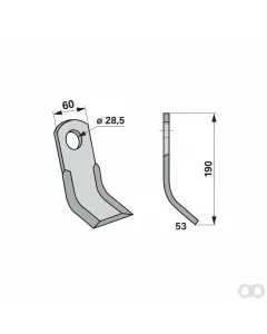 Prillinger - 00530862 - Y-Messer 60x8 L=190 Lo 28,5
