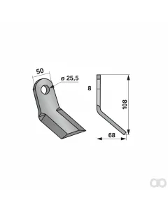 Prillinger - 00530865 - Y-Messer 50x8 L=108 Lo 25,5