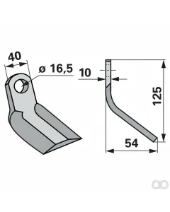 Prillinger - 00530872 - Y-Messer 40x10 L=125 Lo 16,5