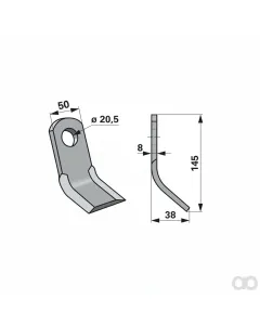 Prillinger - 00530890 - Y-Messer 50x8 L=145 Lo 20,5