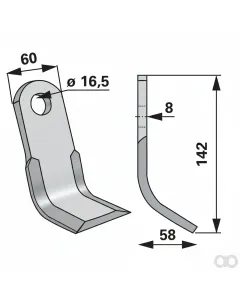 Prillinger - 00530989 - Y-Messer 60X8 L=142 Lo 16,5