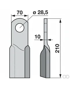 Prillinger - 00531138 - Schlegelmesser 70X10 L=210 Lo